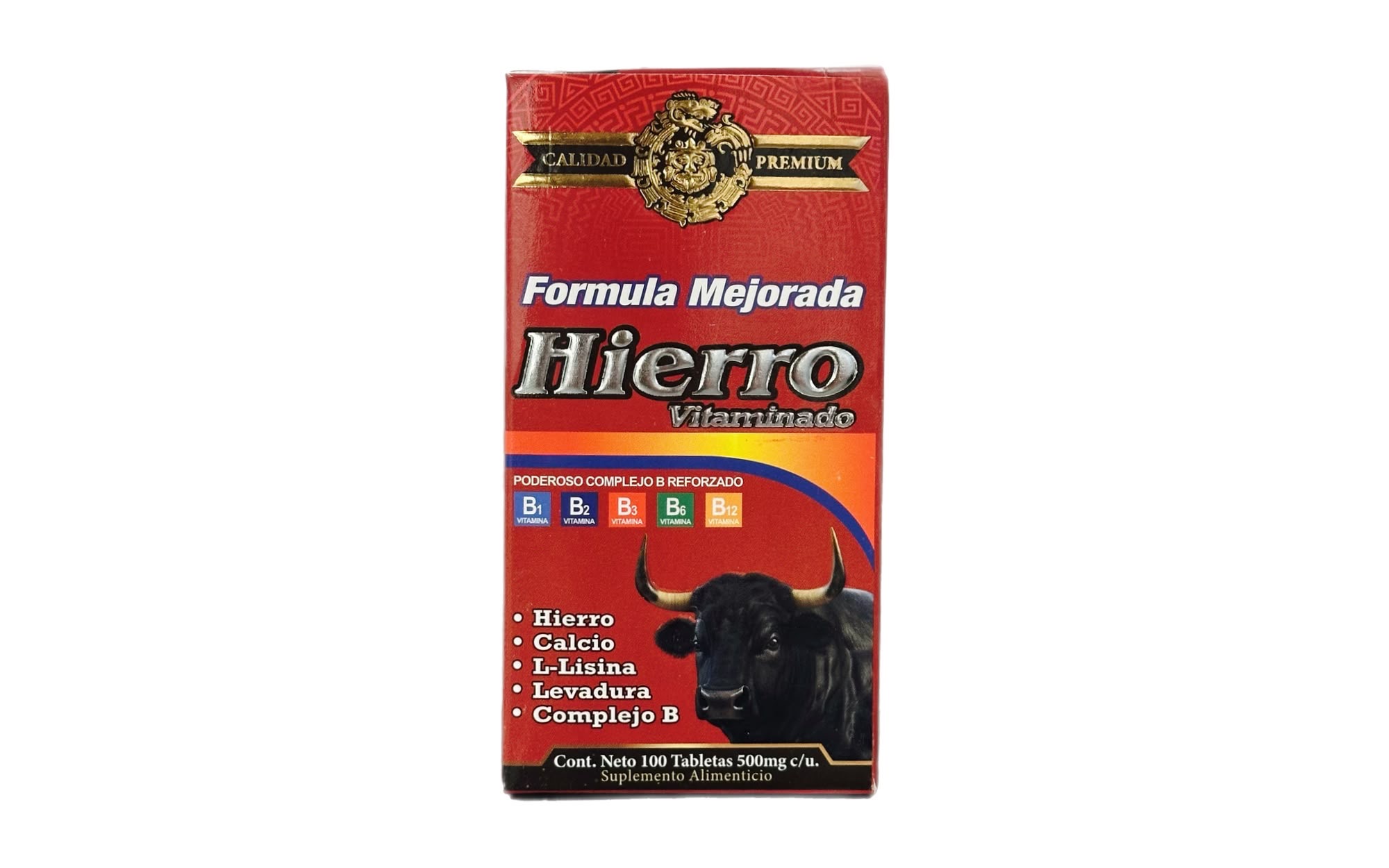Hierro Vitaminado Fórmula Mejorada 100 Tab 500 mg